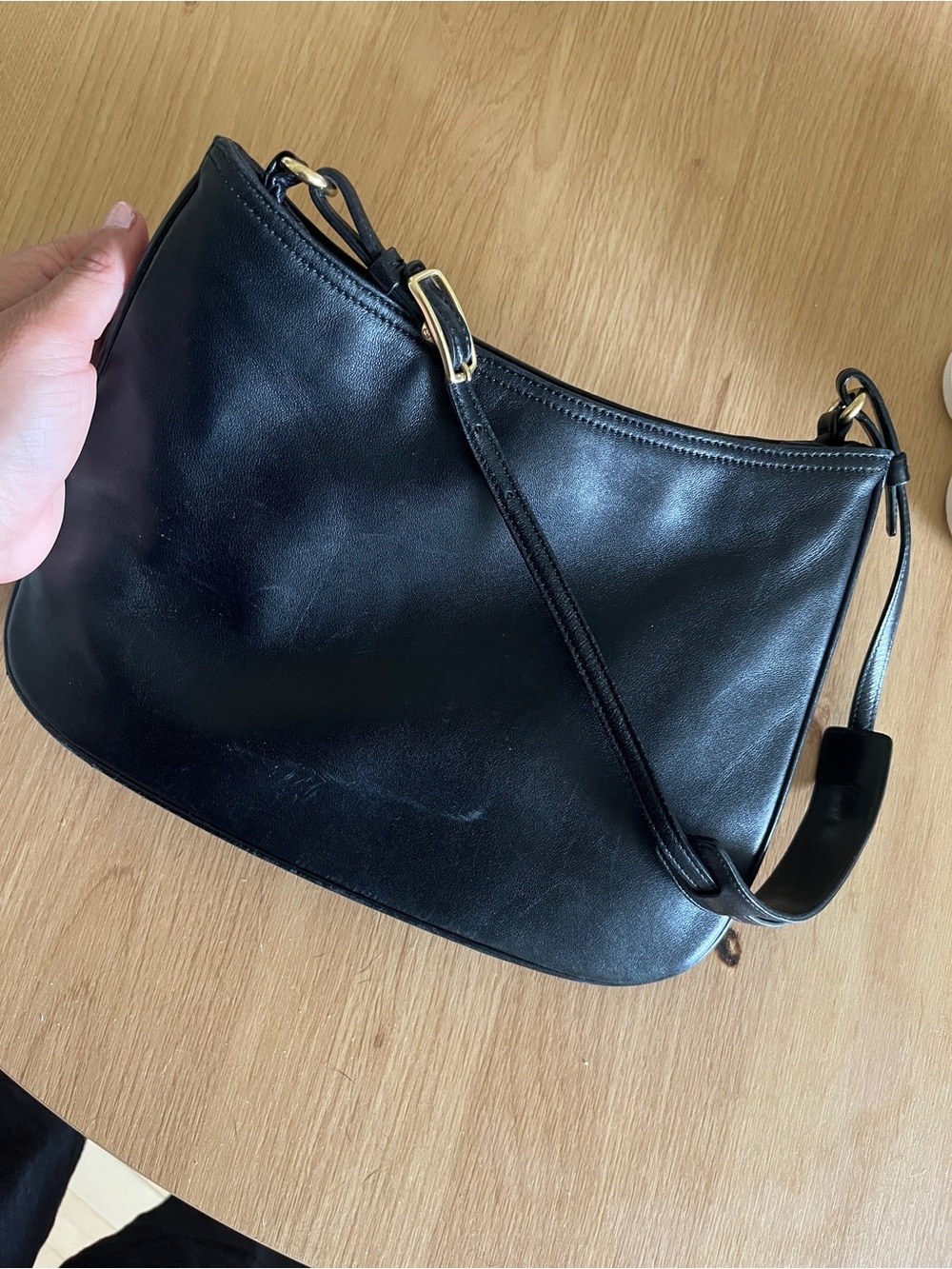 VTG Coach Black Lamb Nappa Leather Top Handle Bag